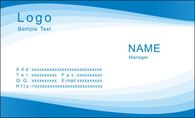 蓝白渐变企业名片曲线设计