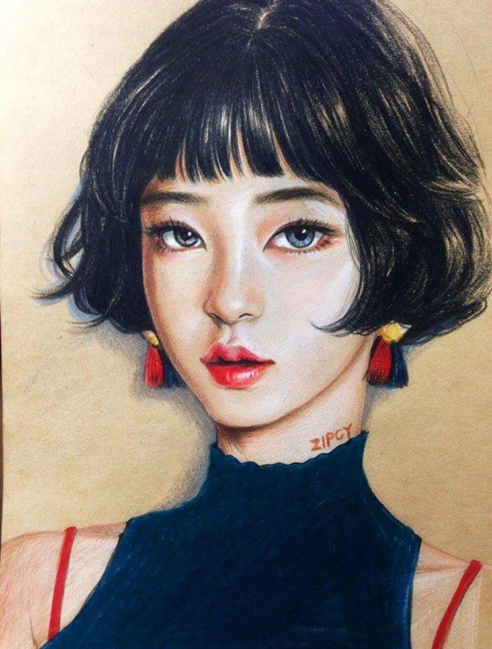 彩铅 人物绘画 插画