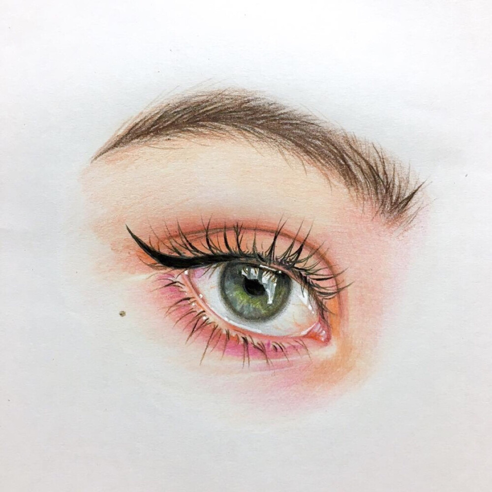 彩铅人物绘画眼睛插画