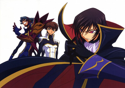 Tags: Anime, Sakamoto Shuuji, CODE GEASS: Hangyaku no Lelouch, Code Geass - Illustration Relations, Lelouch Lamperouge, Jeremiah Gottwald, Kururugi Suzaku, Zero (CODE GEASS), Geass Symbol, Official Ar…