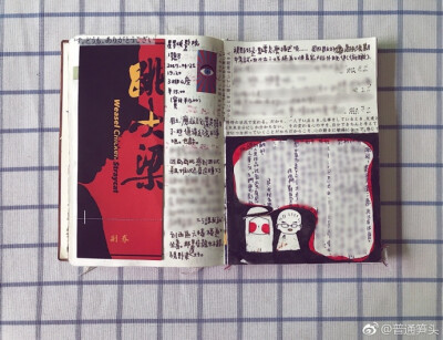 #what's in my notebook?##给你看我的手帐吧# 类似小居室收纳的手帐小玄机，做的并不如何高明。只是想写下的话太多了，一页纸时常是盛不下的，好在拼拼贴贴之间总算把这些字塞了进去。内有四张动图，流量党注意啦抄…