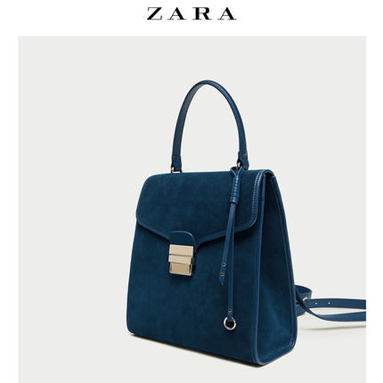 ZARA 新品 女包 双面用反绒皮背包 18344204041