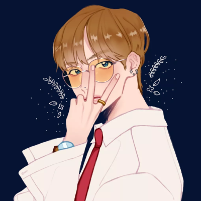 头像 眼镜 剪刀手