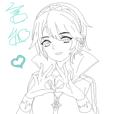 言和小天使线稿