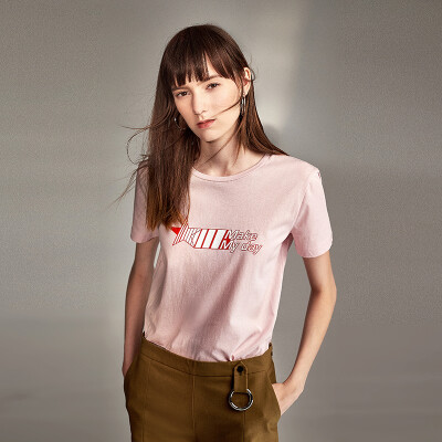 Dimple Hsu 小星星的活力 灰粉色 高捻棉TSHIRT W20248