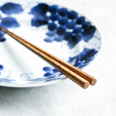 蓝莲花印尼铁木天然木筷子厚实箸日式和风家用八角筷子男士使用