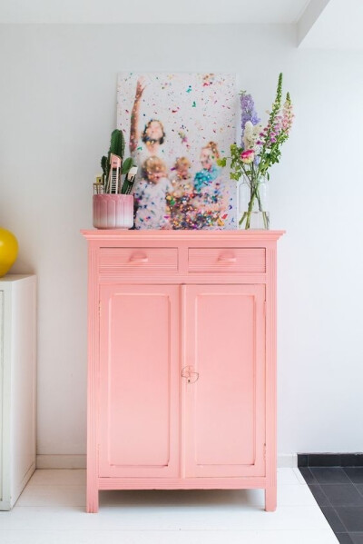 粉色的橱柜，好美