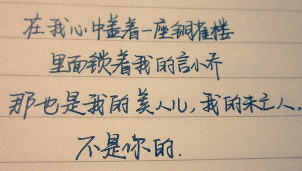 在我心中盖着一座铜雀楼 里面锁着我的言小乔