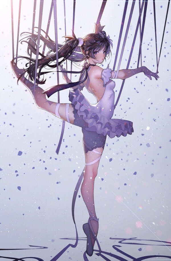 动漫 插画 梦幻 可爱 头像 壁纸 二次元 少女 芭蕾