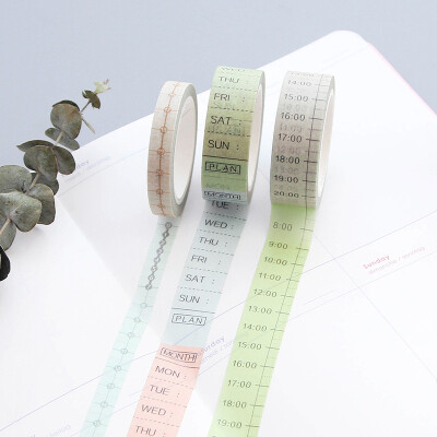 时光轴 日式创意周计划时间轴和纸胶带 DIY相册手帐日程装饰胶带