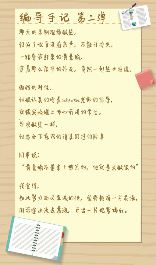 黄景瑜参加综艺《好好吃饭》编导手记