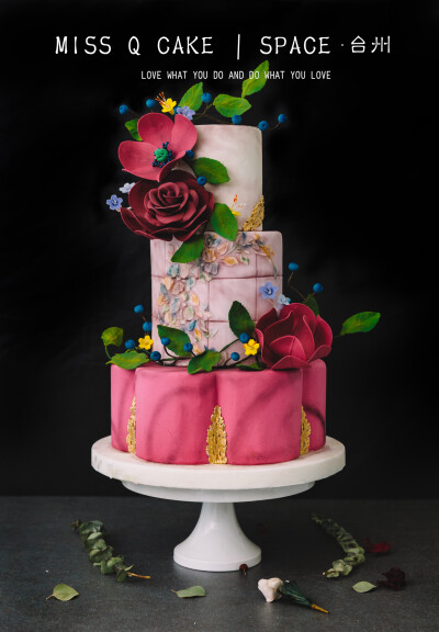 【Miss Q Cake.台州】 翻糖 翻糖主体蛋糕 婚礼甜品台 创意 森系 小清新 粉绿色系