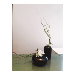 今天做了两款花艺作品。。喜欢吗？一个是中式花瓶，藤蔓组合扭曲造型，突破蛋形花瓶的一种烟花形式的插花形状，在枯藤上，加入紫色铁线莲，雪花草，凤尾，有木有眼前一亮的感觉。另一个是日式插花，小编我花了好多时间，精力在给这组花瓶配花，黑色配黄色？配紫色？很多种方案在脑袋炸开，后来才发现这只适合日式插花，又涨经验了。喜欢请@我吧