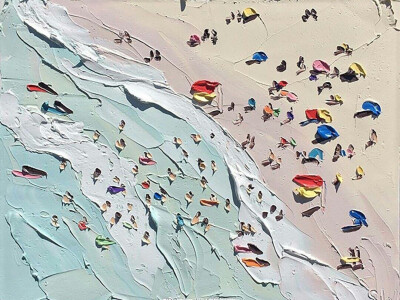 Sally West 澳大利亚画家
沙滩图细节