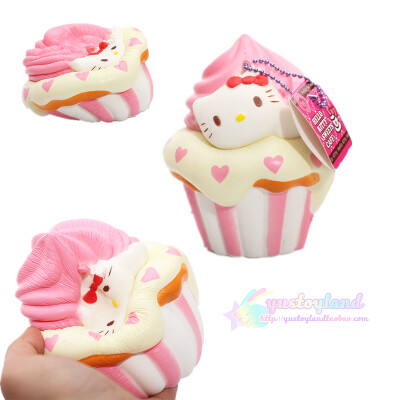 软软慢回弹超大squishy HelloKitty吉蒂猫 爱心泡芙蛋糕 可捏公仔