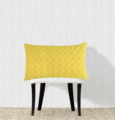 法式现代欧式淡黄加厚丝绒立体绗棉可拆洗腰枕套软装样板房靠垫