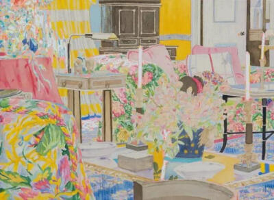 故事场景
大久保 如彌 NAOMI OKUBO
リビングの アクリル・油彩・綿布・パネル 410×273