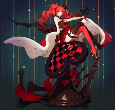 画师：ASK
id=53457601
〈Queen of Hearts〉
爱丽丝梦游仙境 红心女王