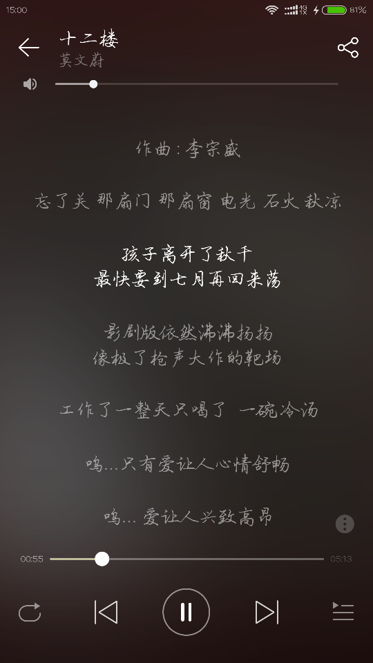 十二楼——莫文蔚