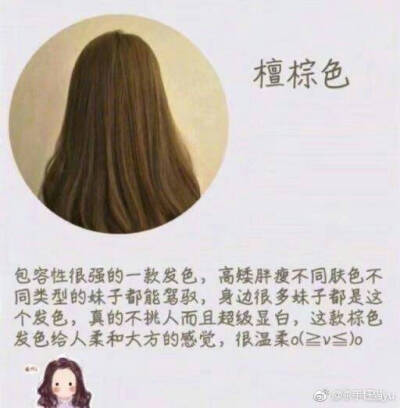 染发发色，檀棕色