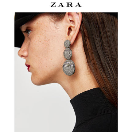 ZARA 新品 女装 格子耳坠 04548202808