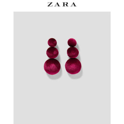 ZARA 新品 女装 天鹅绒耳环 04548206606