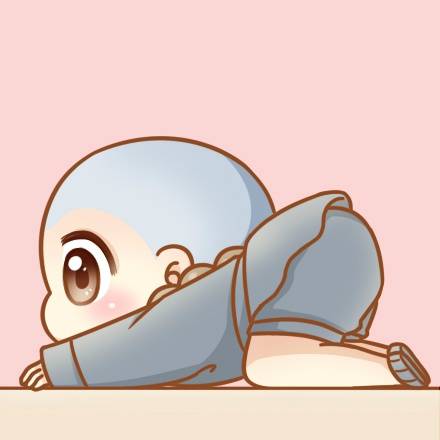 #情侣头像# 和尚与猫咪 卡通头像