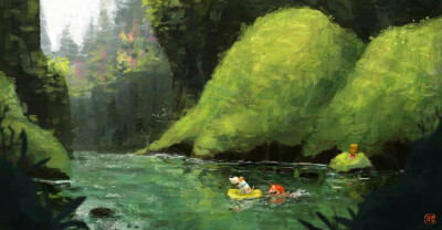 泰国的插画师Gop Gap
充满童趣与意境的场景， 独特可爱的造型，让每一个人物都像是生活在童话当中。即使是经典的人物，在他的画风之中也更有一份别样的憨态和俏皮。