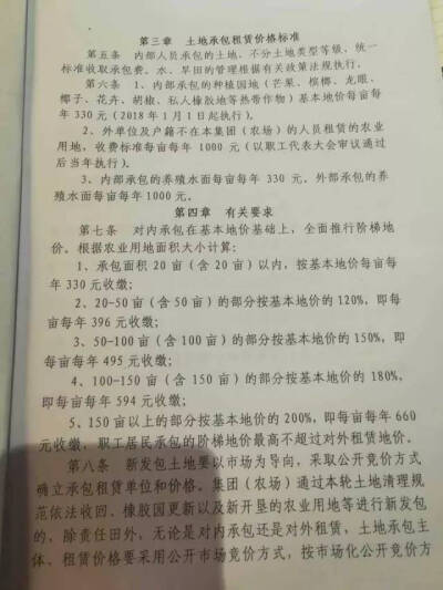 海南农场地改革，芒果园地租上涨。