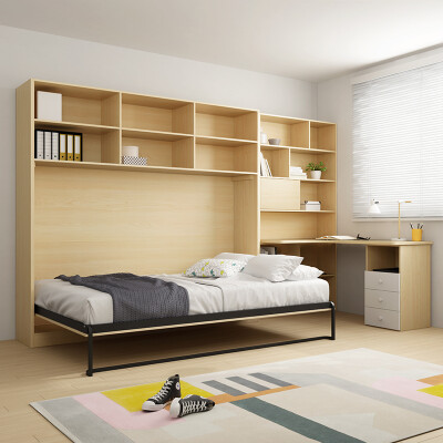 多功能壁床叠床小户型板式床组合书桌书柜单人床双人床隐形床