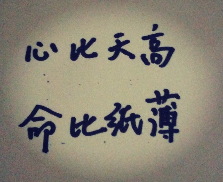 心比天高命比纸薄