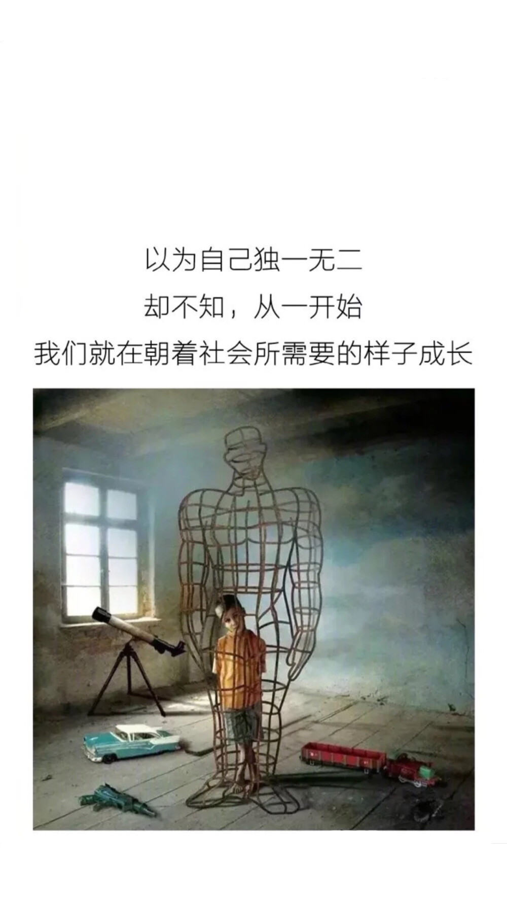 以为自己独一无二，却不知，从一开始我们就在朝着社会需要的样子成长