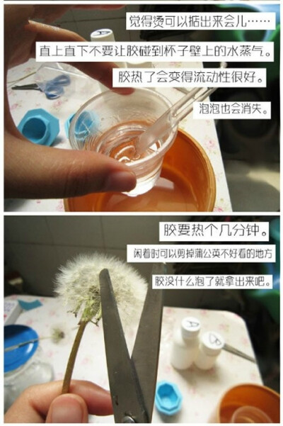 树脂蒲公英透明饰品，手工DIY制作详细图解教程~ ​​​​