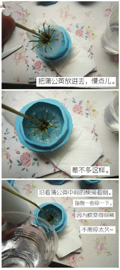 树脂蒲公英透明饰品，手工DIY制作详细图解教程~ ​​​​