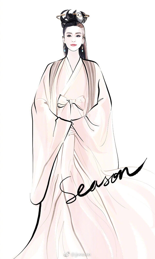 #jjseason插画# #season古装插画# ----- 飘逸古风《醉玲珑》@刘诗诗 ????