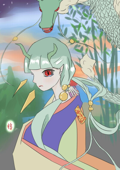 龙女。大致底色（懒癌晚期没有细化，完毕。）