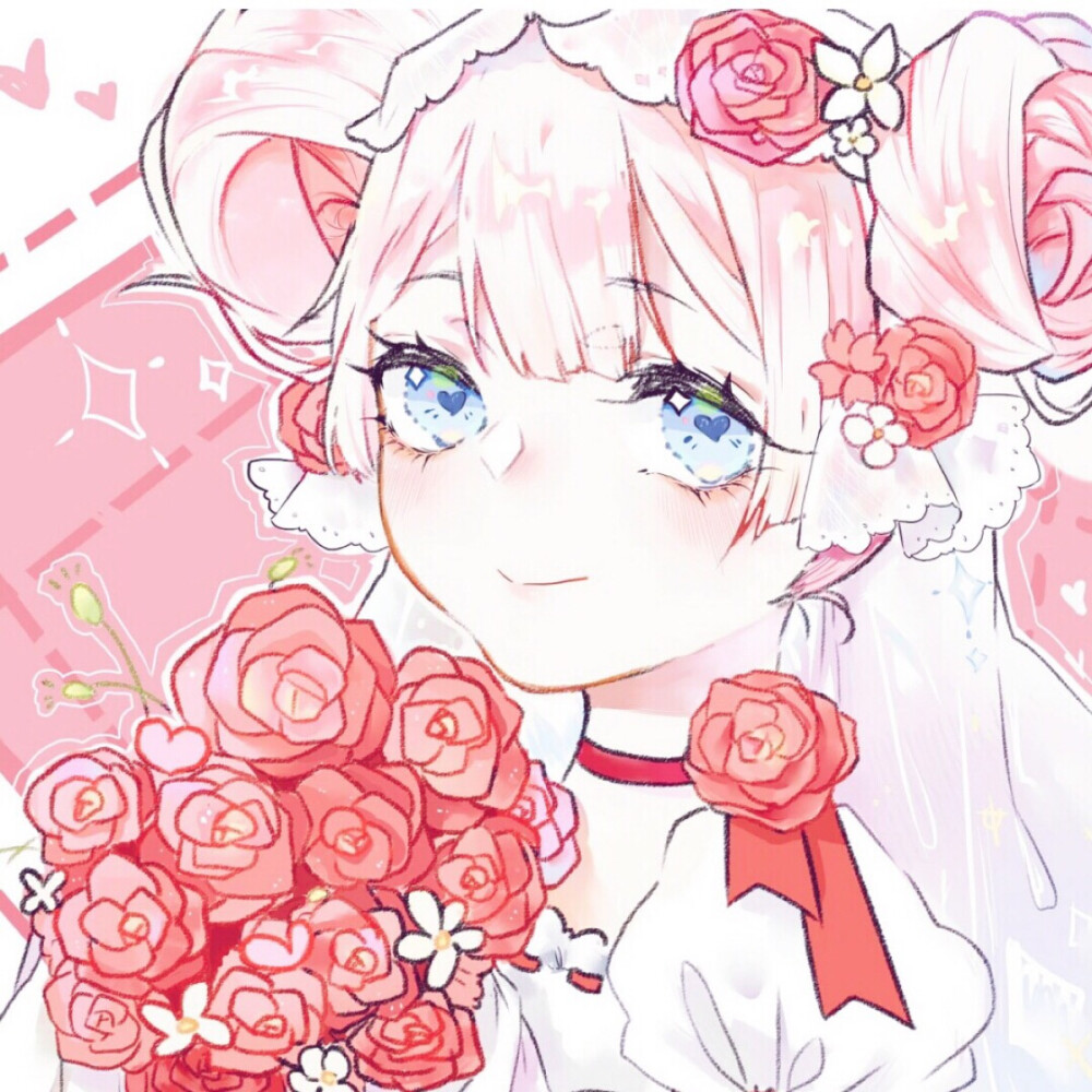 小乔花嫁皮肤唯美浪漫粉发婚纱玫瑰二次元女头王者荣耀