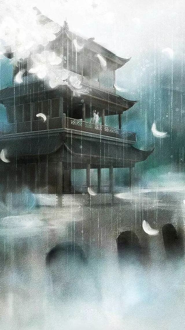 古风 亭中观雨