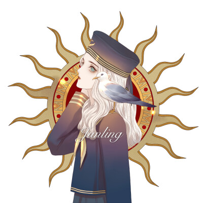 少女 水手服 插画师：--君翎-