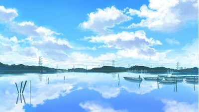 侵删♡
天空 湖边动漫场景