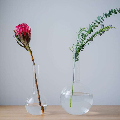 妙HOME花瓶摆件 客厅 插花 小清新 高 细口 圆形花瓶出口欧美日本