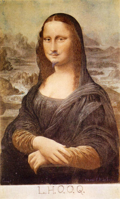 作品名称：带胡须的蒙娜丽莎 - L.H.O.O.Q, Mona Lisa with moustache
作品年代：1919
马塞尔·杜尚Marcel Duchamp