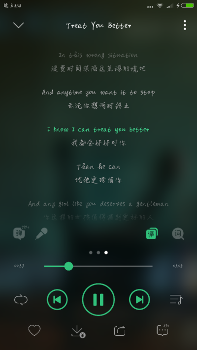 《Treat you better》Shawn Mendes
我会好好对你，会比他更珍惜你
也不冷门，曲风清新，歌词真是好男人啊