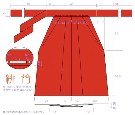 和服 巫女绔 剪裁图