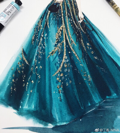 Elie Saab ——Fall 2017 Couture——#丁香时装画教程##高级定制##服装插画##服装设计手稿##时装画##时尚# @手绘加油站 @服装画集中营 @國際時尚插畫 @水彩达人 @凤凰时尚 @手绘插画教程 @穿针引线官方微博 @服装插…