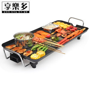 享乐多韩国电烤盘 家用电烧烤炉 韩式牛排铁板 商用无烟烤肉机锅的图片