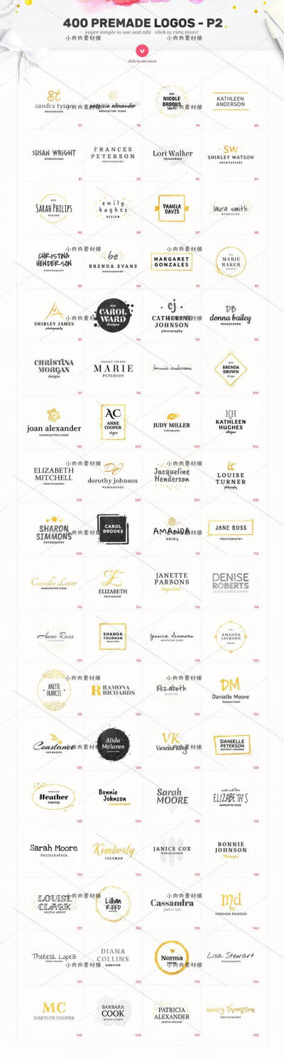 精致创意简约金色店铺女装品牌logo水印AI矢量设计素材ai263