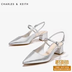 CHARLES&KEITH凉鞋女CK1-60900031女士漆皮玛丽珍方跟粗跟鞋