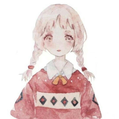动漫女头 水彩