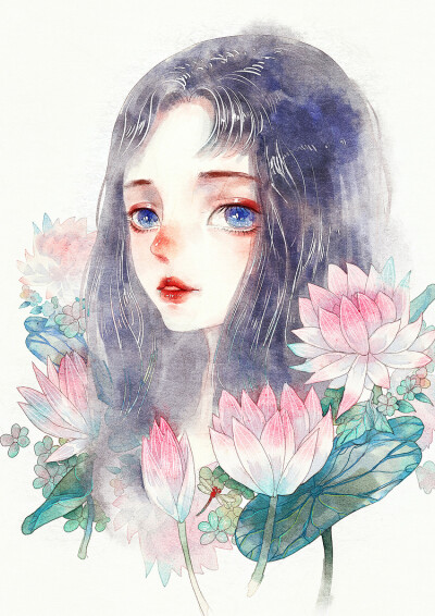 花与少女 作者：芜意